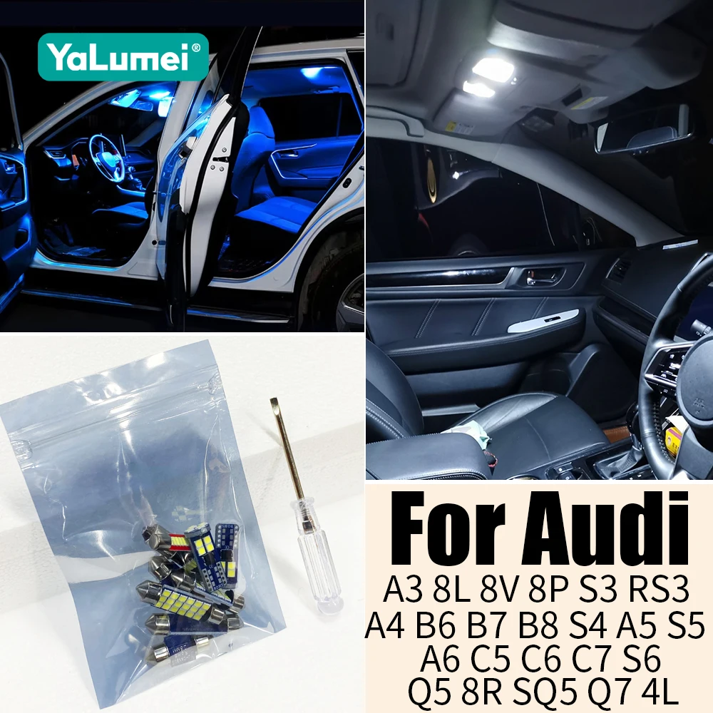 Für Audi A3 8L 8V 8P S3 RS3 A4 B6 B7 B8 S4 A5 S5 A6 C5 C6 C7 S6 Q5 8R SQ5 Q7 4L Auto LED-Glühbirnen Innenbeleuchtung Zubehör