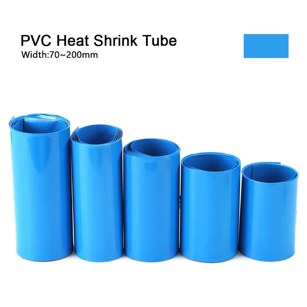 1Meter/Pack Durable Li-ion Wrap Heat Shrink Tube PVC Multi Sizes Shrinkable Film 70-200mm Width 18650 Battery Pack Tape Sleeves