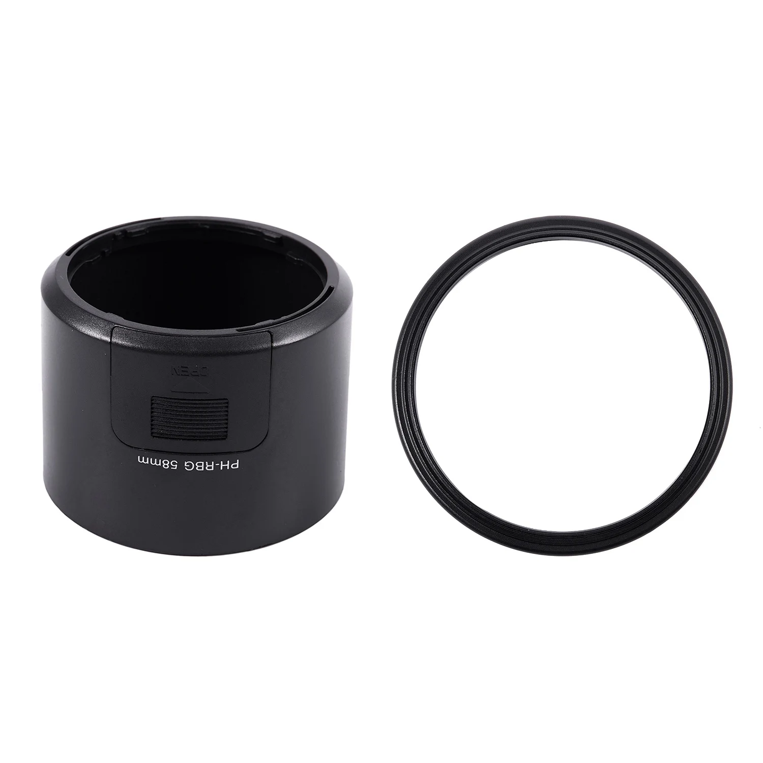 2 Pcs Black Lens Hood: 1 Pcs PH-RBG 58Mm Lens Hood, for Pentax SMCP-DA 55-300Mm F/4-5.8 ED & 1 Pcs 58Mm Mount Standard Metal