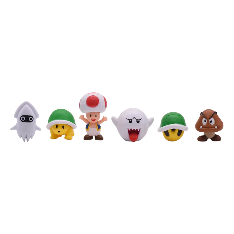 18PCS Super Bros Action Figures Green Treasure Mushroom Peach Princess Luigi Donkey Kong modello in PVC set regalo di compleanno