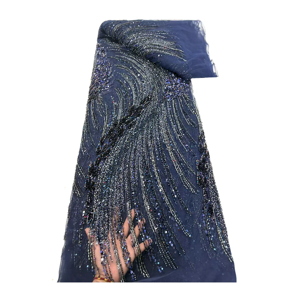 

Африканское кружево из тюля с бисером, тяжелая ручная работа, расшитое бисером, расшитое блестками кружево из бисера, нигерийская свадьба, свадебное платье, высокое качество