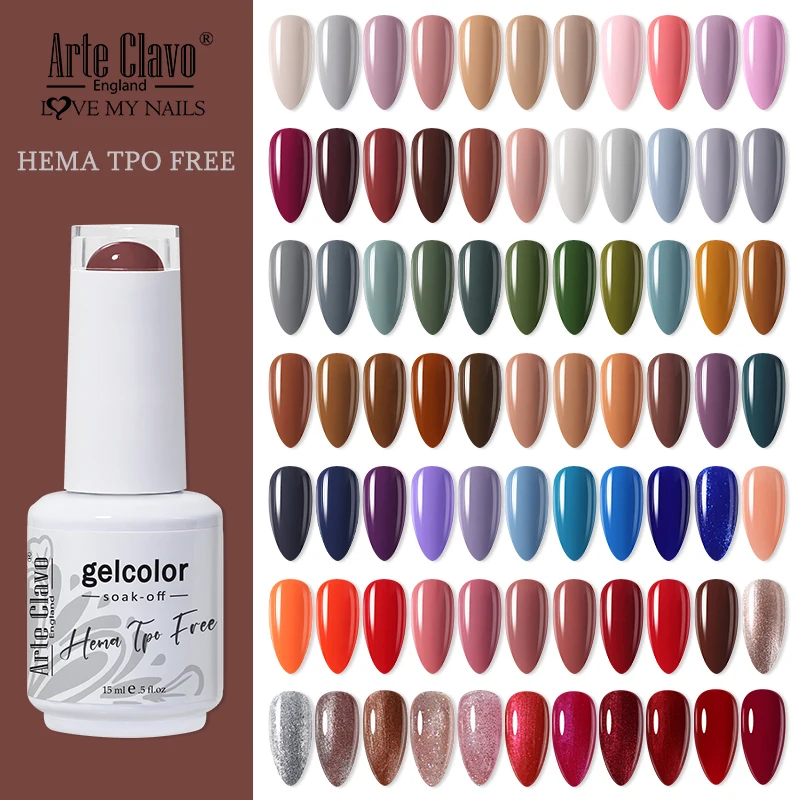 Arte Clavo 15 مللي HEMA TPO الحرة جيل للأظافر البولندية الأحمر البني الأزرق شبه الدائم نقع قبالة UV LED مسمار الفن ورنيش هلام مستلزمات الأظافر