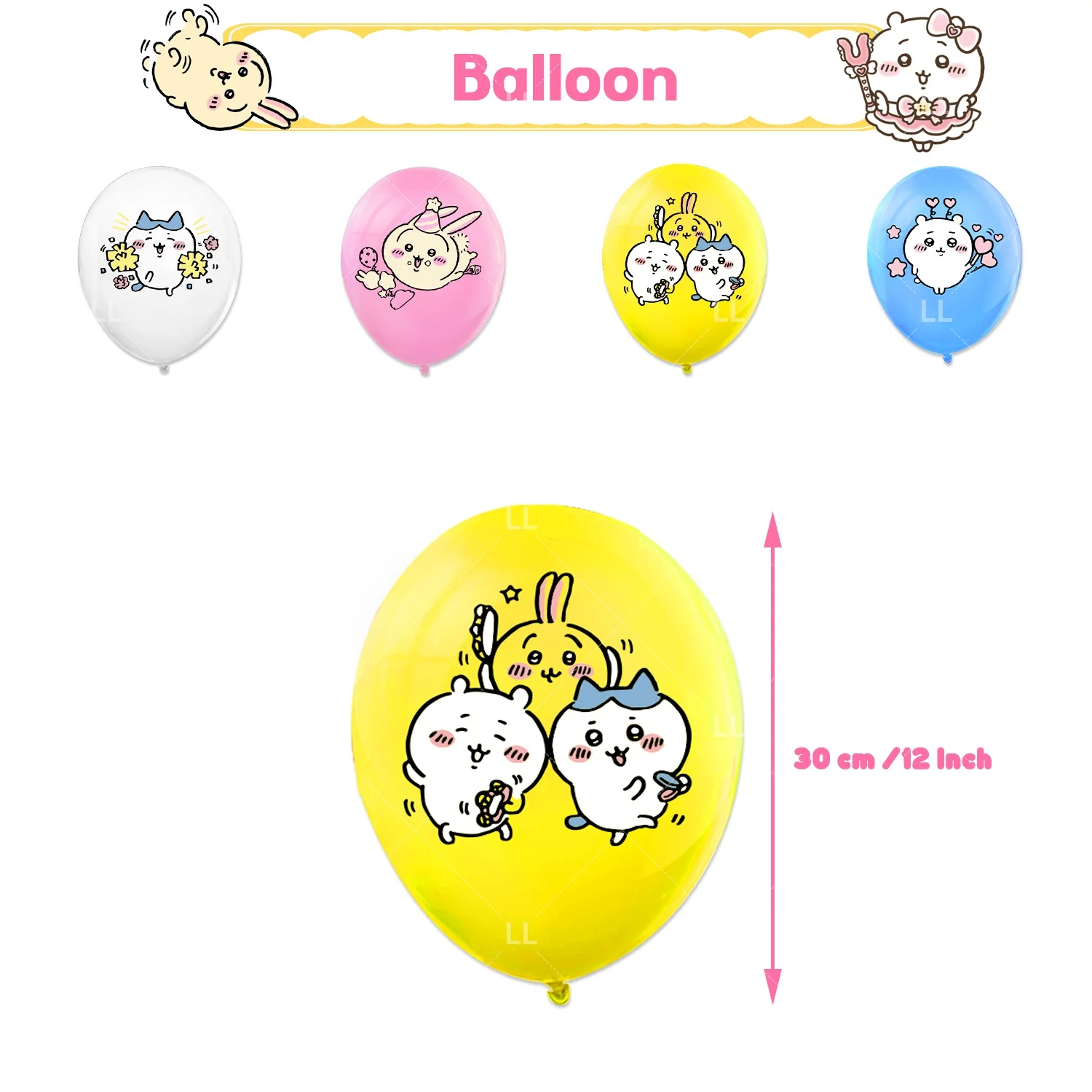 Kawaii C&Chiikawa Geburtstagsparty Dekorationsbanner Cartoon Tortendekoration Hängende Ballons Hintergrund Babyparty Zubehör Kindergeschenk – Detail 6