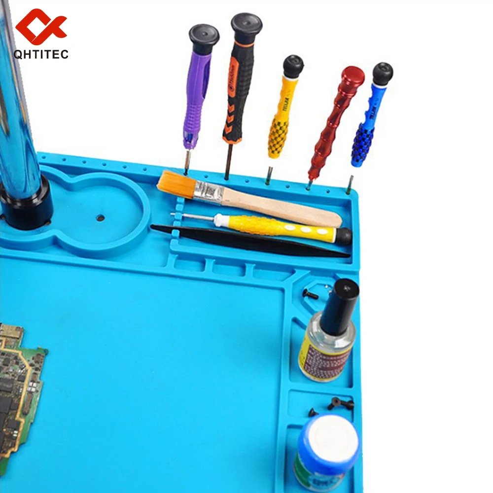 Soldering Mat ESD Antistatic 500 ° Heat Resistant Insulation Work Mat Multifunctional Silicone Repair Pad Maintenance Platform