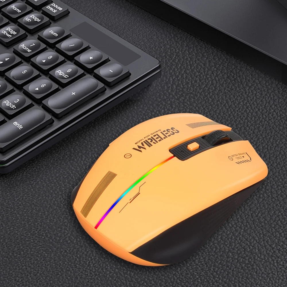 SENLIFANG RGB Mouse 6 Buttons Type-C Charging DPI Wireless Mute Mouse 2.4G Optical With USB Receiver For PC Computer