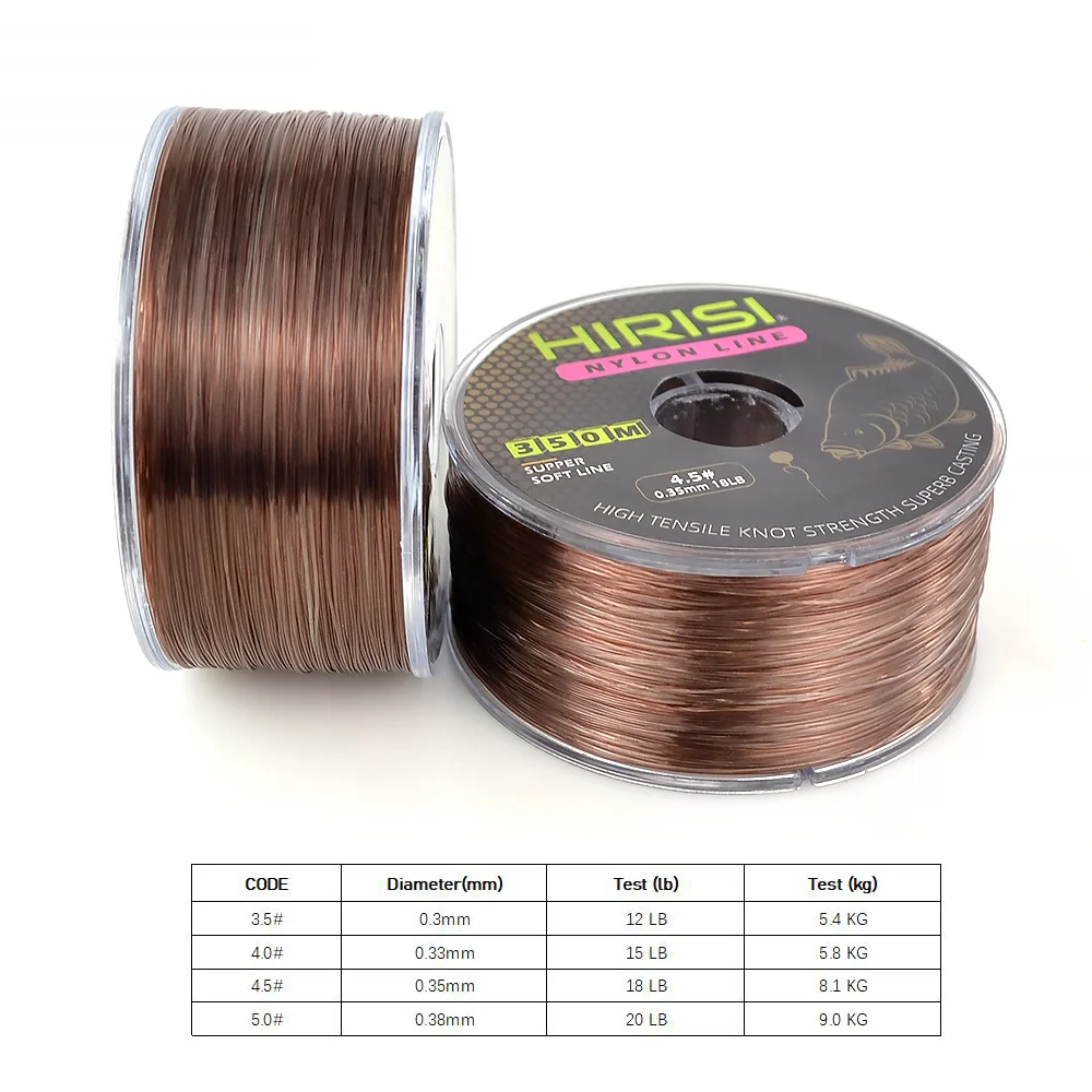Hirisi 1 sztuk 12LB-20LB 350m nylonowa linia Super wytrzymała żyłka wędkarska japonia żyłka żyłka karpia — zdjęcie 4