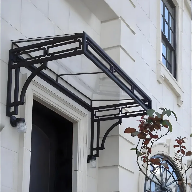 Canopy entry door rainproof and wrought iron carved canopy