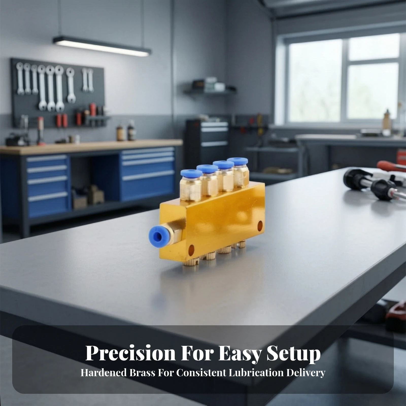 Oil Distribution Block with Quick-Connect Ports Rectangular Manifold with Outlets Component Metal Hardware Resistant
