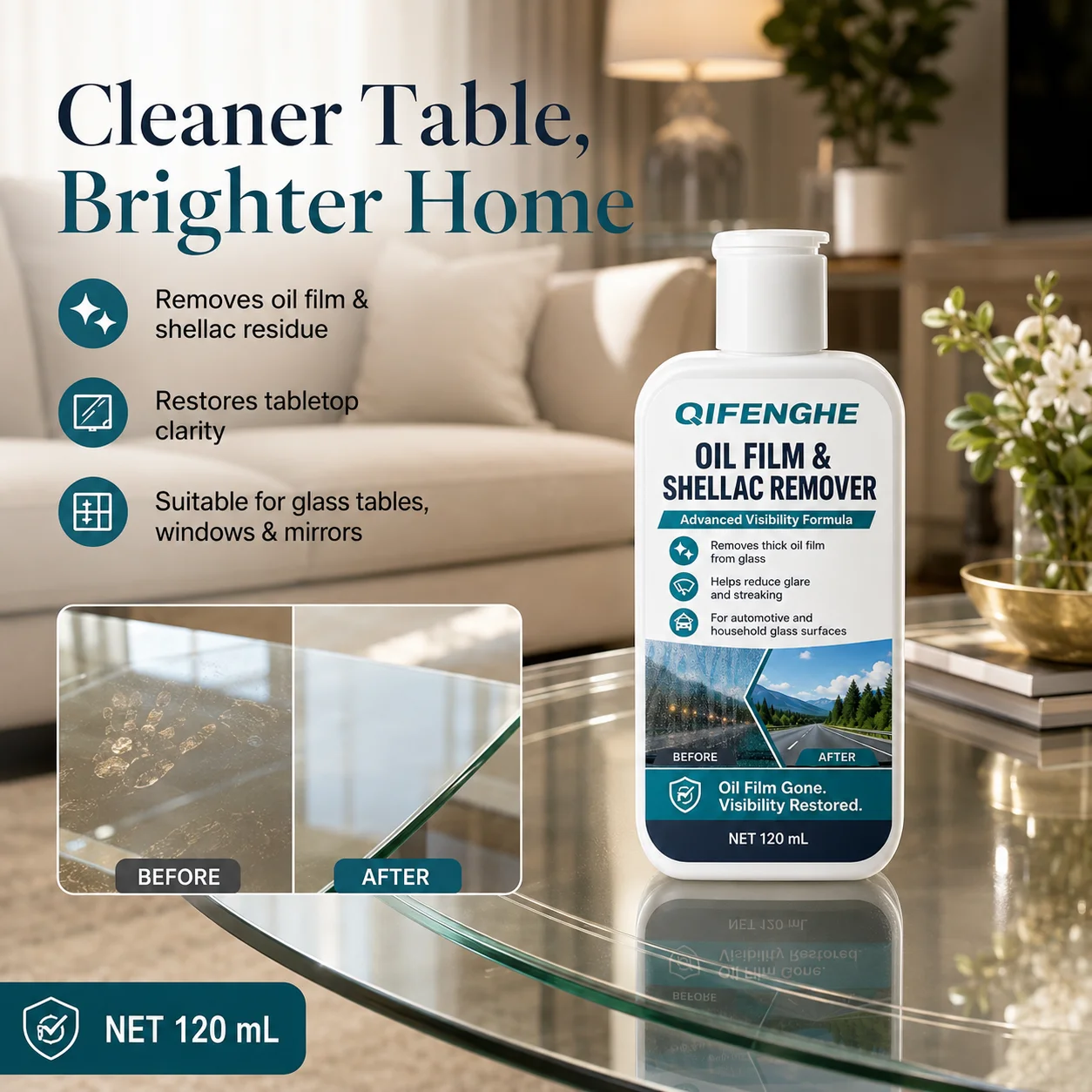 ガラス油膜クリーナー 120ml、油膜と虫の残渣を除去、透明 - Home Improvement In Usa のレビューと価格