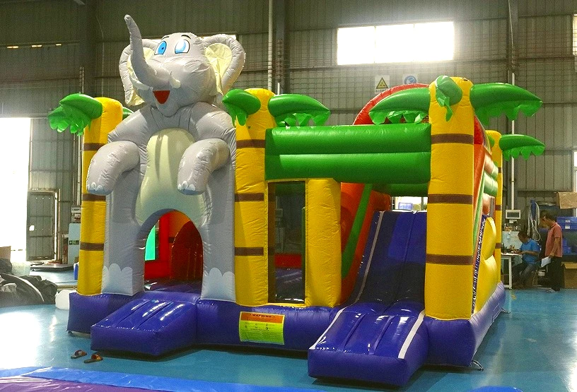 

Inflatable Bouncy Castle White Wedding Party Game Water Double Slide 6*5*4m