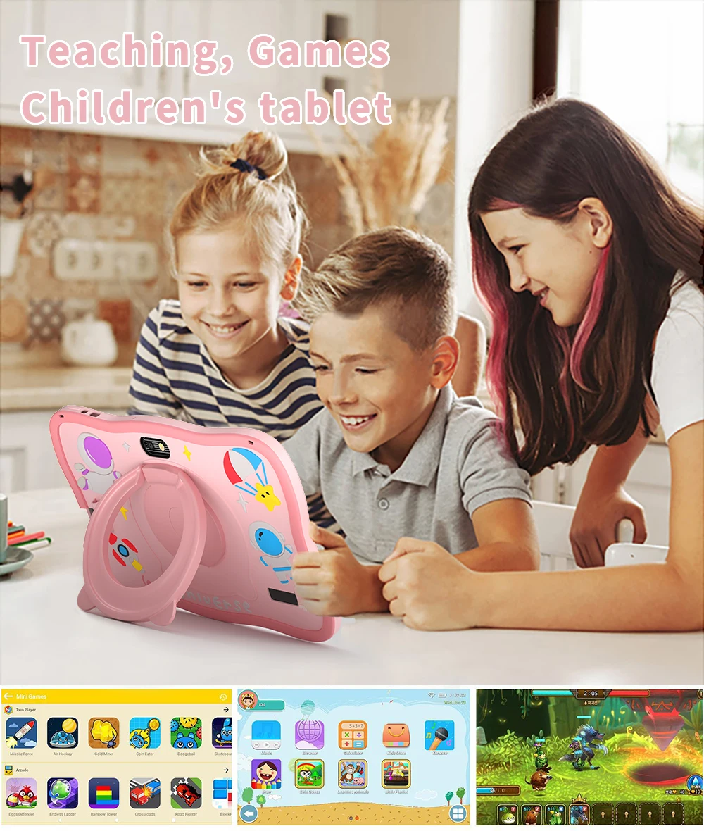 Tablette d'apprentissage et d'éducation pour enfants, WiFi 5G, 4 Go de RAM, 6 Go de ROM, batterie 7.0 mAh, cadeau de Noël pour les doyens, 4000 pouces, nouveau