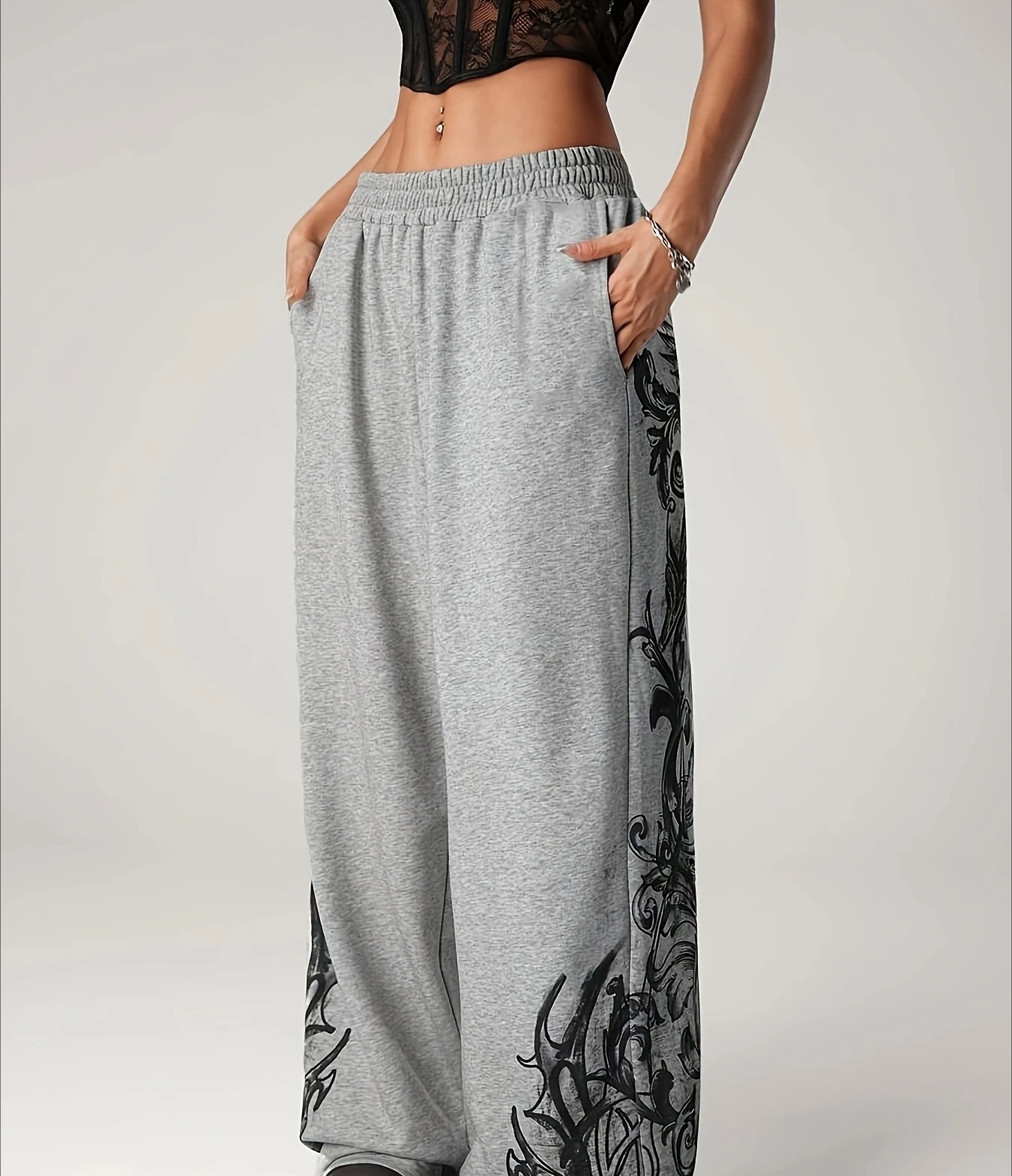 2026 Summer Fashion New Gothic Dark Punk Style 3D Printed Loose Outdoor Pants Street Harajuku Leisure Sports Loose Pants