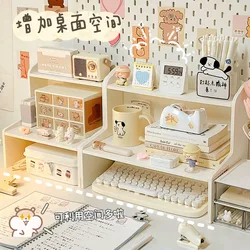 Desktop Multi-layer Stationery Shelf Adding Elevated Buildings To Student Dormitories Book Organization and Cosmetics Storage