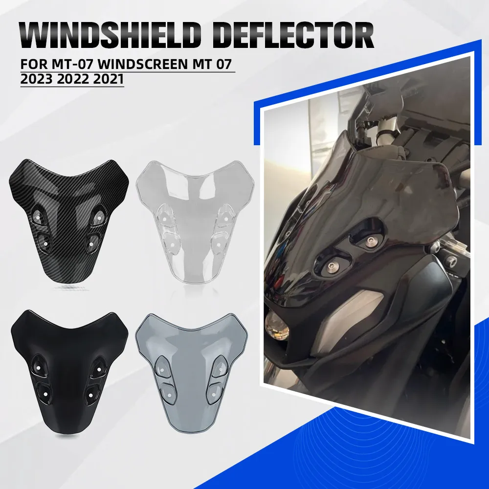 MT07 2024 Motorcycle Windshield Deflectors Wind Shield Screen Protector Parts For Yamaha MT-07 Windscreen MT 07 2023 2022 2021