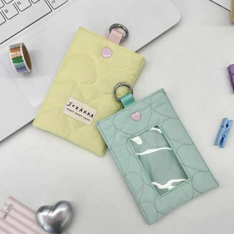 Держатель для карт в форме сердца для девочек, маленький кошелек для карт большой емкости, чехол для студенческого удостоверения личности, карман для банковских карт, карман для документов