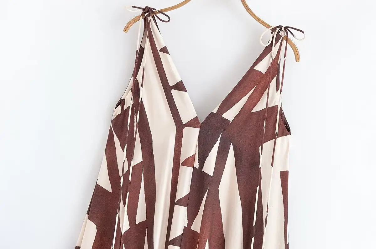 Mode mouwloze maxi-jurk voor dames Boheemse geometrische rugloze vakantie jarreteljurk Lady Chic avondgewaad