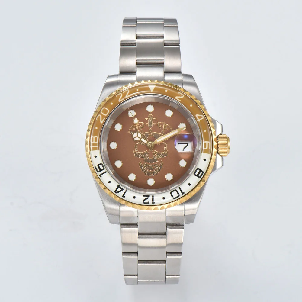 Customized personalized logos can be printed or metal logos for NH35/NH38/NH70/Miyota 8285/VK63/VK64 men's luxury watches