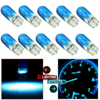 10Pcs T10 501 Blue Car Bulbs Dash Gauge Instrument Indicator Light Wedge Incandescent Lamp Bulbs Car Accessories Interior Parts