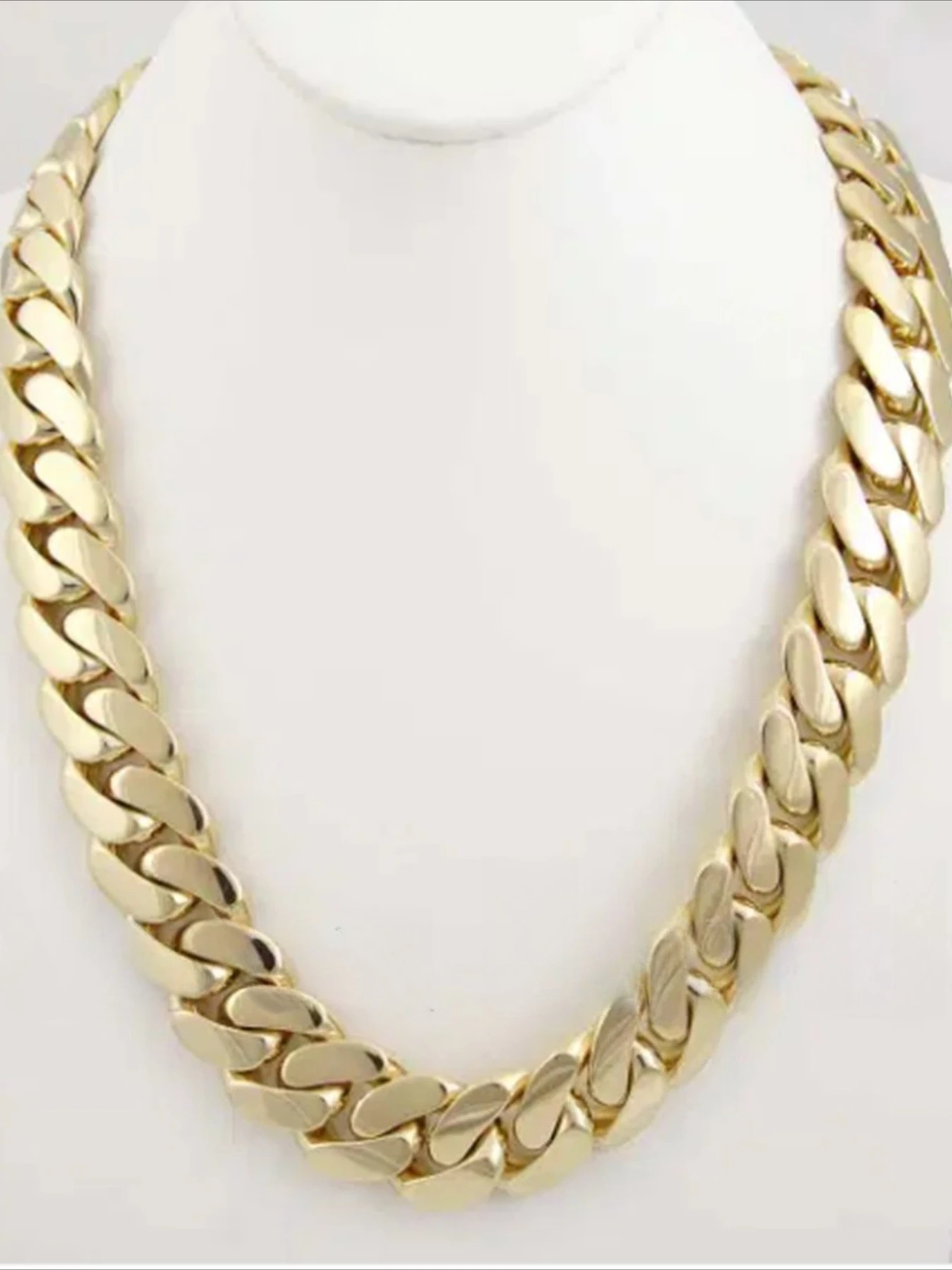 22Mm Miami Cuban Men's Necklace, Friends Dinner Wear, Heart-to-Heart Niche Trend Holiday Gifts, Halloween Thanksgiving Gifts