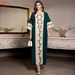 Morocco Dubai Abayas Kaftan Eid Muslim Abaya for Women Party Dresses Embroidery Jalabiya Ramadan Vestidos Saudi Arab Long Robe