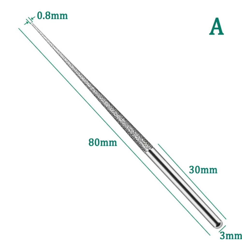 1pc 3mm Shank Diamond-Grinding Head Grinding Needle Bit Burr Mini Drill For Metal Glass Jade Engraving Drilling Carving Tool - Detail 1