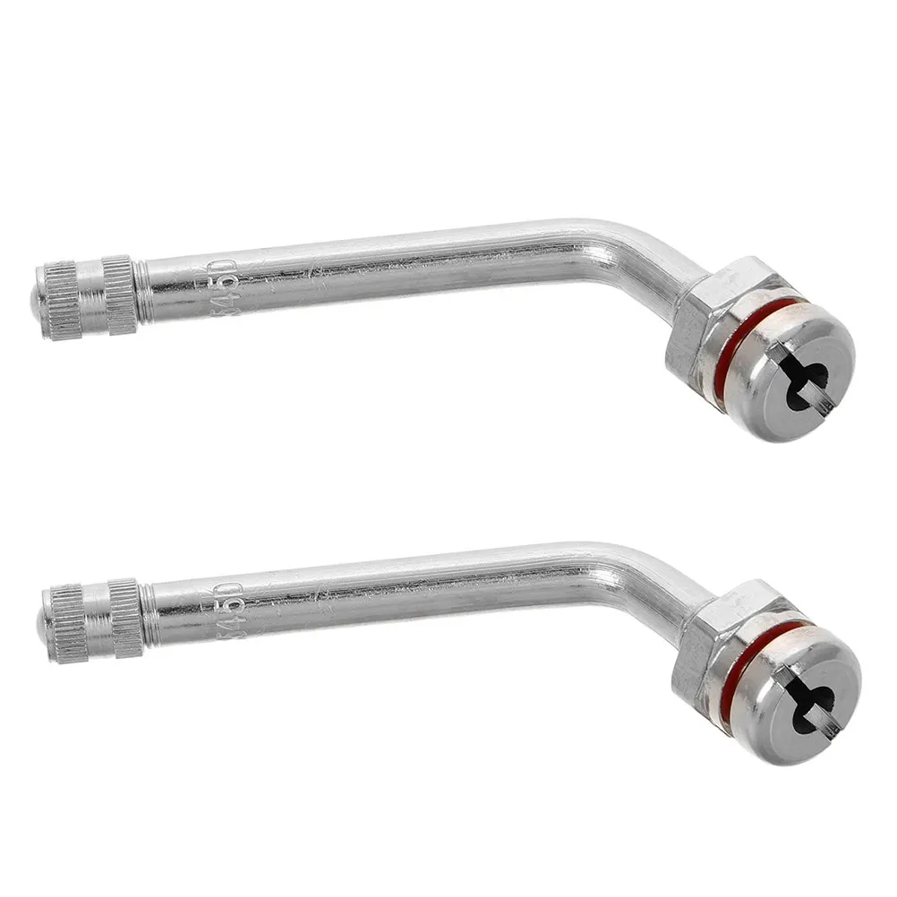 2Pcs Tubeless Tire Valve Stems Metal Construction Truck Bus Tire Valve Stem Replacement Part Easy Inflate Deflate Vacuum Seal