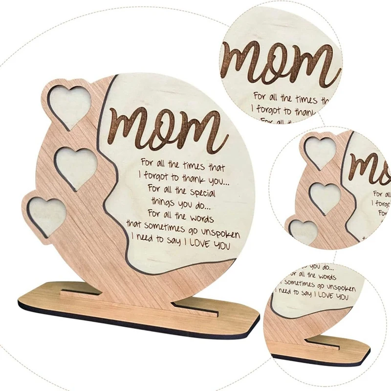 Деревянная мини-табличка в форме сердца для матери, подарок на день матери для мамы на день рождения, персонализированное Подарочное украшение