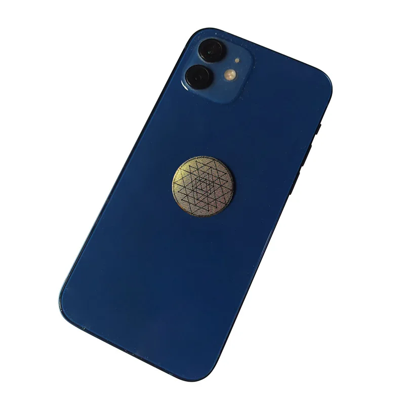 Customized Radiation Energy Phone Sticker 24k Metal Irregular Negative Ion Mineral Energy Patch