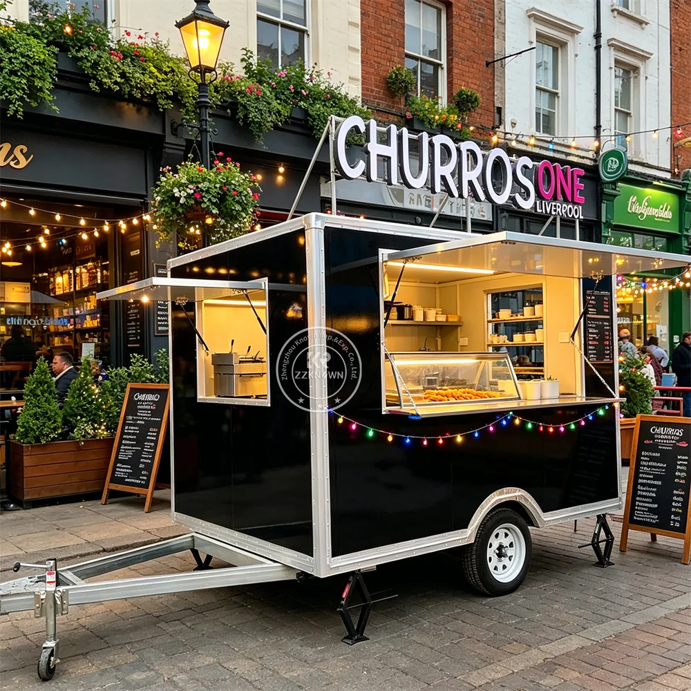 

Concession Ice Cream Cart Street Mobile Kitchen Custom Outdoor Pizza Snack Fast Food Truck With Kitchen Equipment