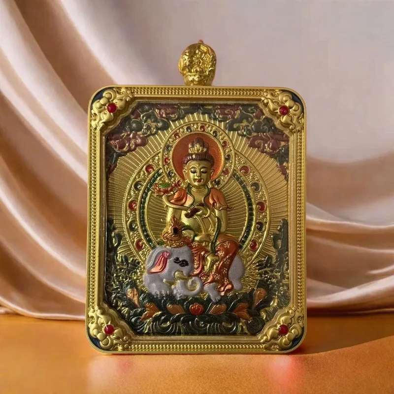 تاي سوي طويل Wutai Wuye جبل Tangka Guangji التنين الملك Manjusri بوديساتفا قلادة اثني عشر زودياك قلادة السنة الأصلية الذكور #4