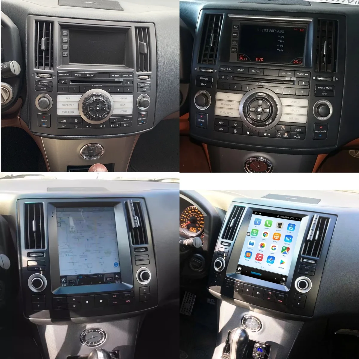 For Infiniti FX35 FX45 2003 2004 2005 2006 2007 2008 2009 Car Radio Carplay Android Vertical Screen Automotive 2 Din Multimedia