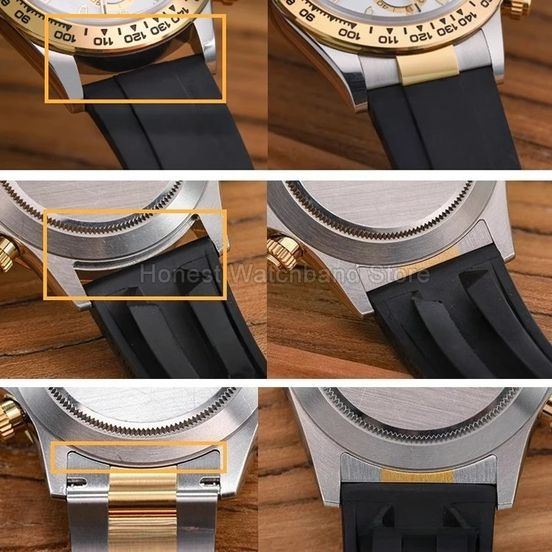 Curved Interface High-tensile Stainless Steel Scratch-proof Seamless-fit Watch End Link for Rolex Datejust Black Submariner 20mm