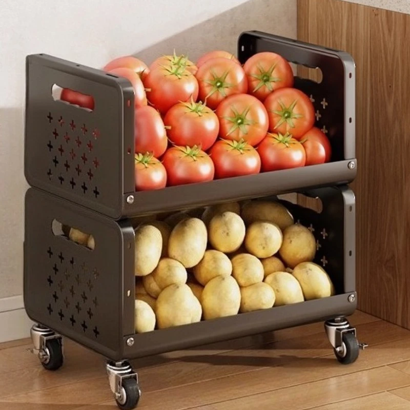 5-Tier Mobile Kitchen Cart - Rolling Storage Rack for Vegetables, Spices, Fruits (Adjustable, Space-Saving, Heavy-Duty Organizer