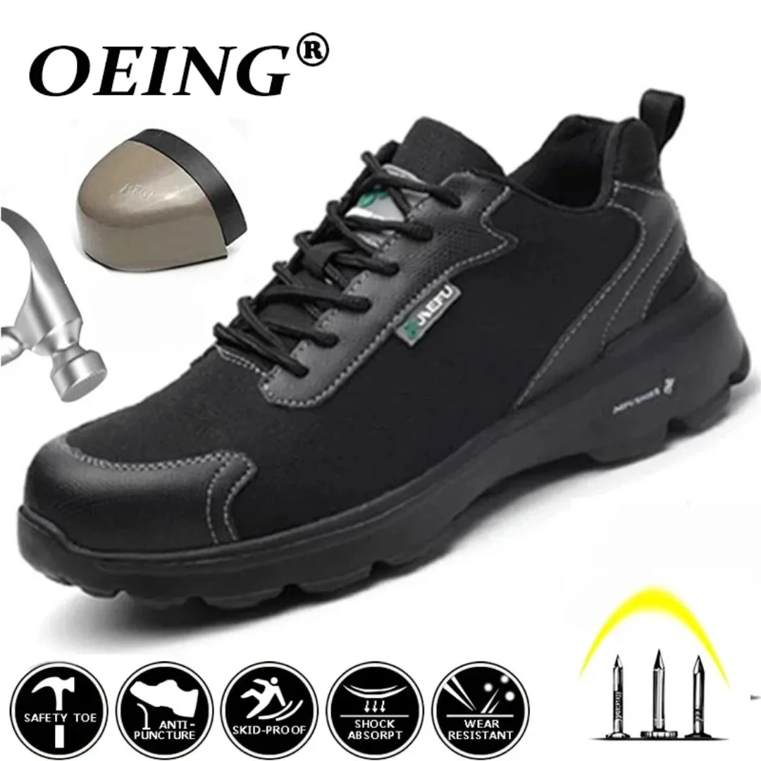 

Men woman Couple Work shoes Couple Breathable lace-up Steel Toe Anti-smashing anti-piercing Casual safety Boots insulation 2025