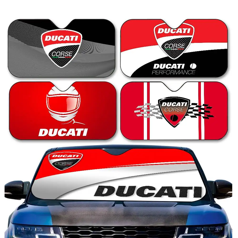 

D-Ducati Motorcycle LOGO Car Windshield Foldable Sun Shade Cover Block Reflector Portable Breathable Anti UV Protector Screen
