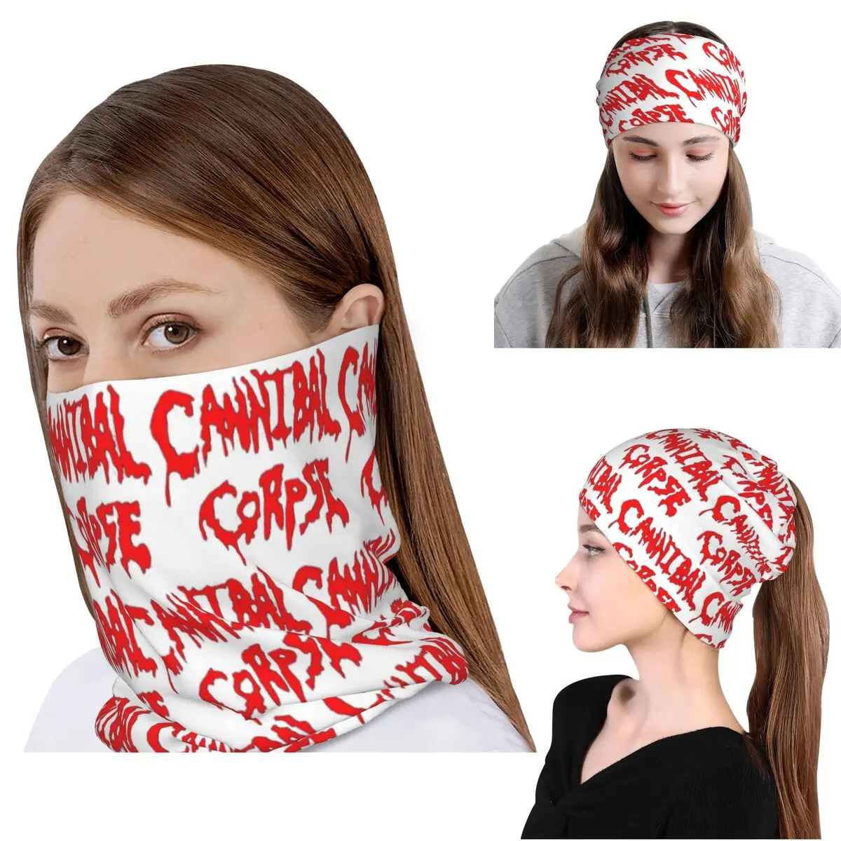 Cannibal Corpse Death Metal Band Bandana Halstuch Wickelmaske Schal Warme Sturmhaube Mütze für Männer Frauen Erwachsene Atmungsaktiv