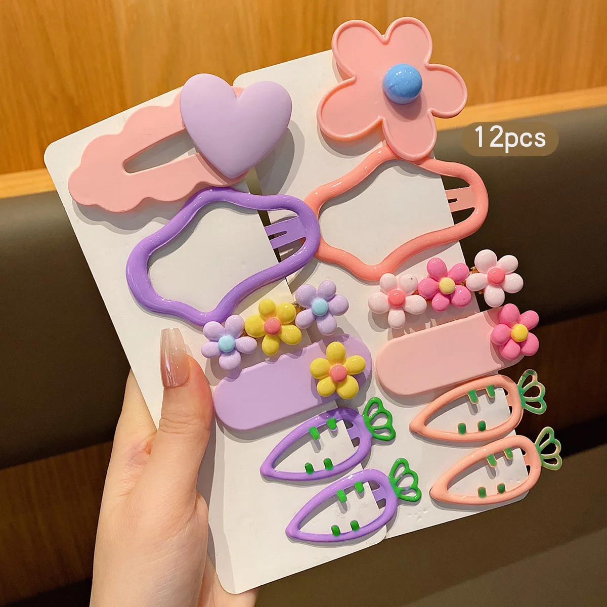 12 sweet and colorful hair clips, Korean version BB clip, suitable for daily use as hair accessories image 3