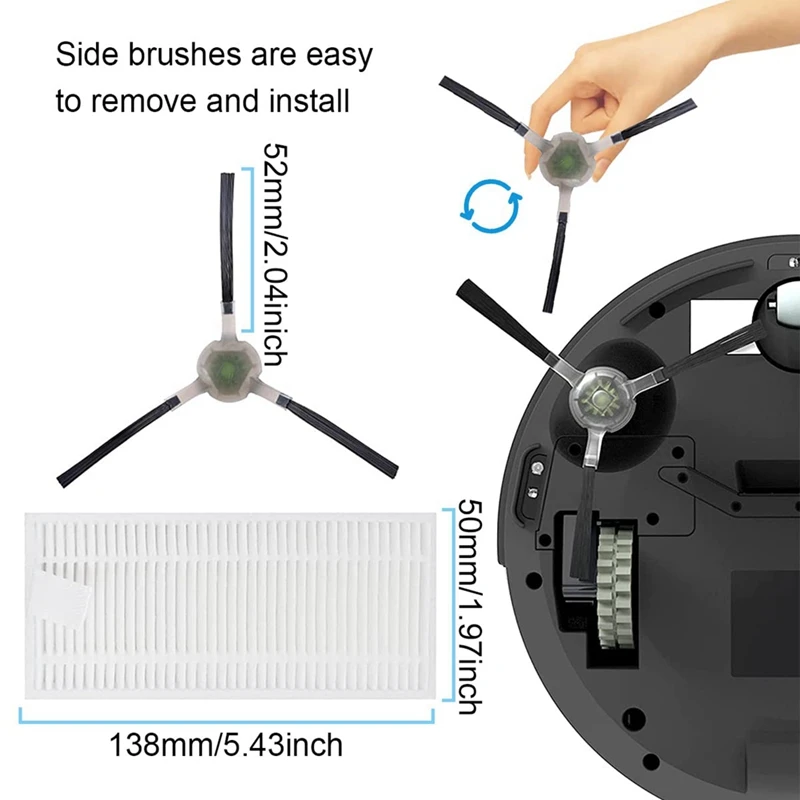 Brosse latérale et filtre HEPA pour Lefant M210 M210S M210B M213, pièces de rechange, accessoires pour aspirateur robot