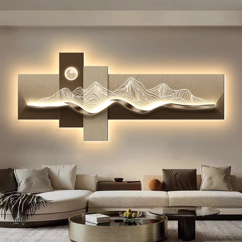 Advanced background wall decorative painting modern light luxury front desk painting wall lamp obrazy na ścianę Room decoration