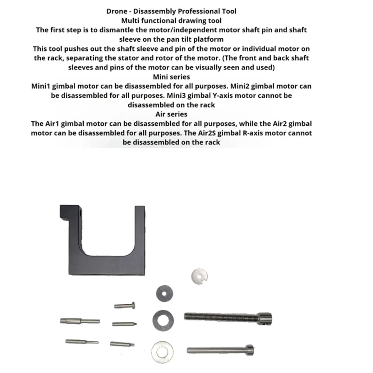

Multifunctional UAV Maintenance Tool, Multifunctional Pulling Tool, Mainly Used to Dismantle the Motor on the Gimbal XHX