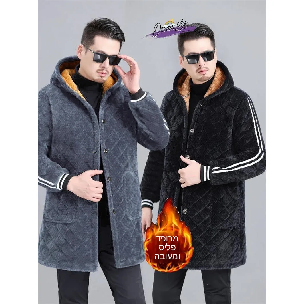 Thickened Cotton Jacket for Men Warm Outerwear Work Clothes with Filling Medium Length Winter Large Size Casual Fashion