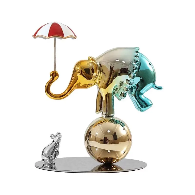 luxury room decorations cartoon animal statues circus elephants cartoon animal ornaments living room decorations gifts
