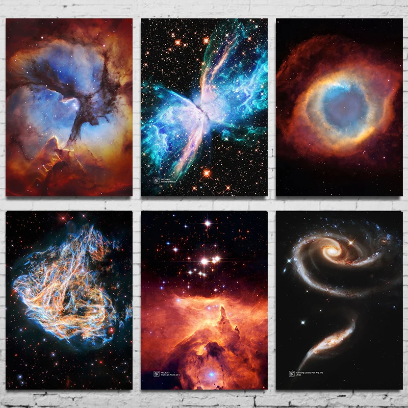 Póster de Telescopio Espacial Hubble, póster de partículas cósmicas, impresión en lienzo, Galaxia cósmica, nebulosa postepara sala de estar, arte de pared, decoración del hogar