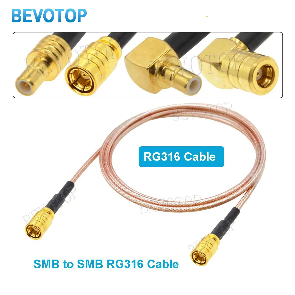 SMB to SMB Male/Female Straight/Right Angle 50Ohm RG316 RF Coaxial Cable Satellite Radio Extension Cord Jumper Pigtail Adapter