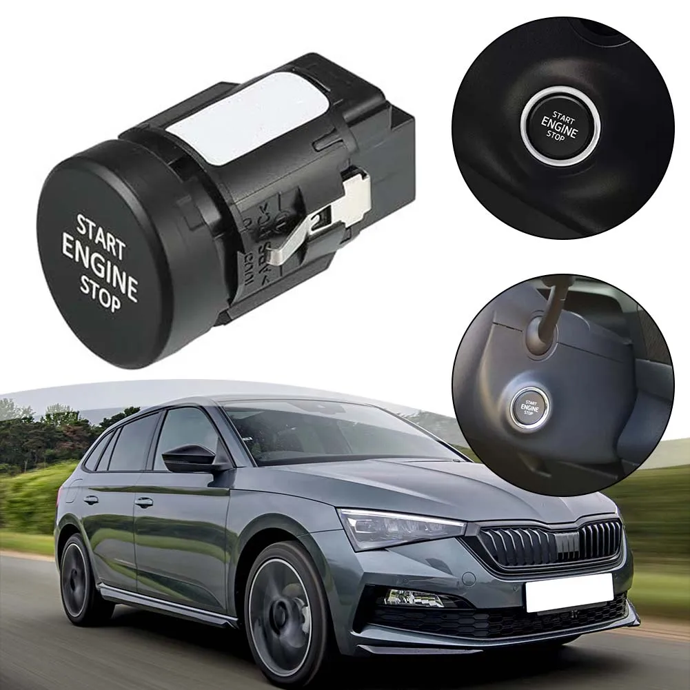 

Black Start Stop Button Car Engine Start Button Part Kodiaq Start Button Non-Deformation OEM Number 3V0905217A