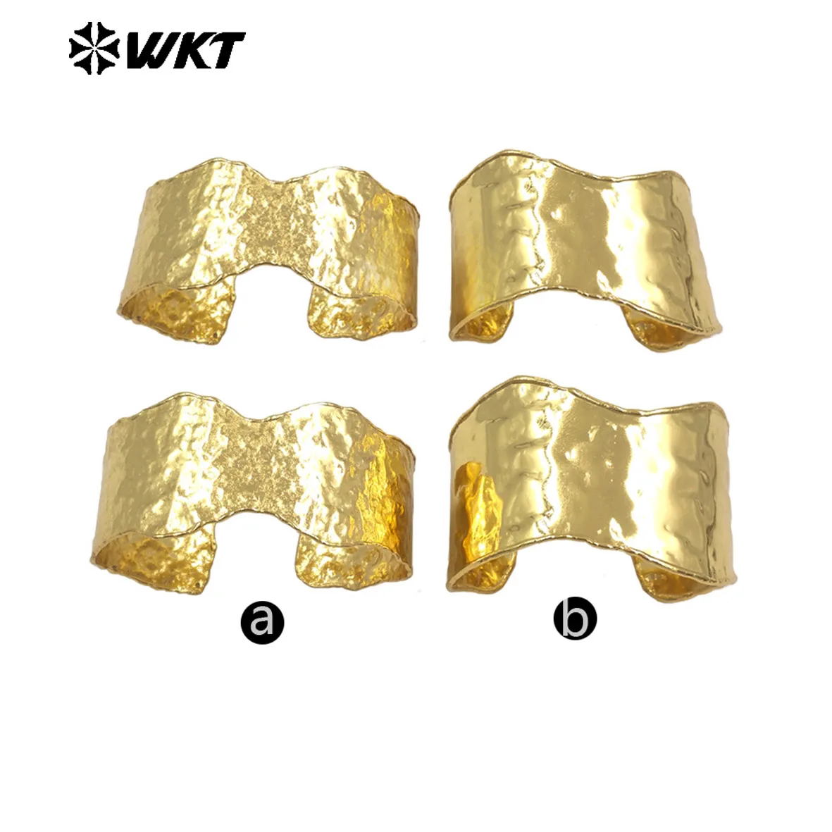 

WT-B701 Unique Wholesale Wavy Shape Smooth Yellow Brass Cuff Bangle And Armlet Vintage Accessory For Unisex Bracelet