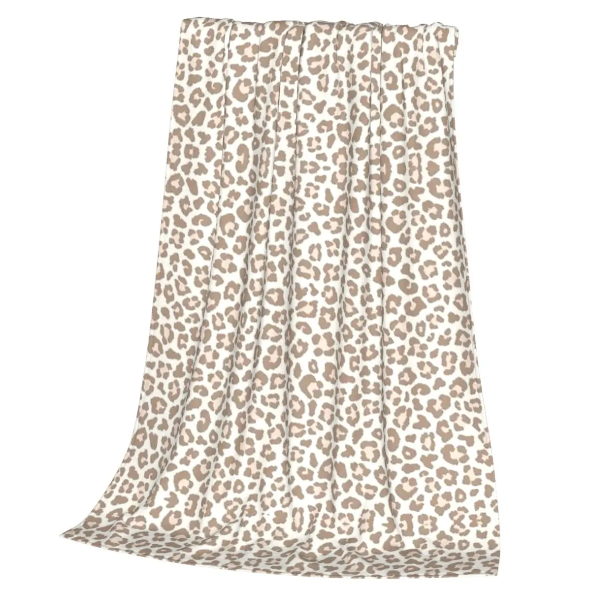 Light Brown Leopard Pattern Blankets Soft Warm Flannel Throw Blanket Cover for Bed Living room Picnic Travel Home Sofa