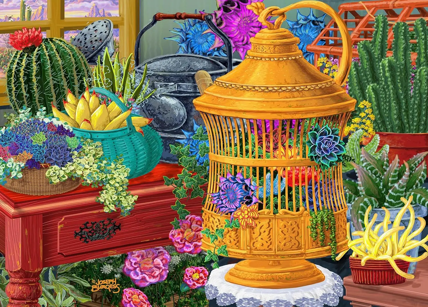 

Adult Flowers and Cacti Jigsaw Puzzle 1000/500/300/120 Pieces Stress Relief Entertainment Toys Wooden Puzzles Christmas Gifts