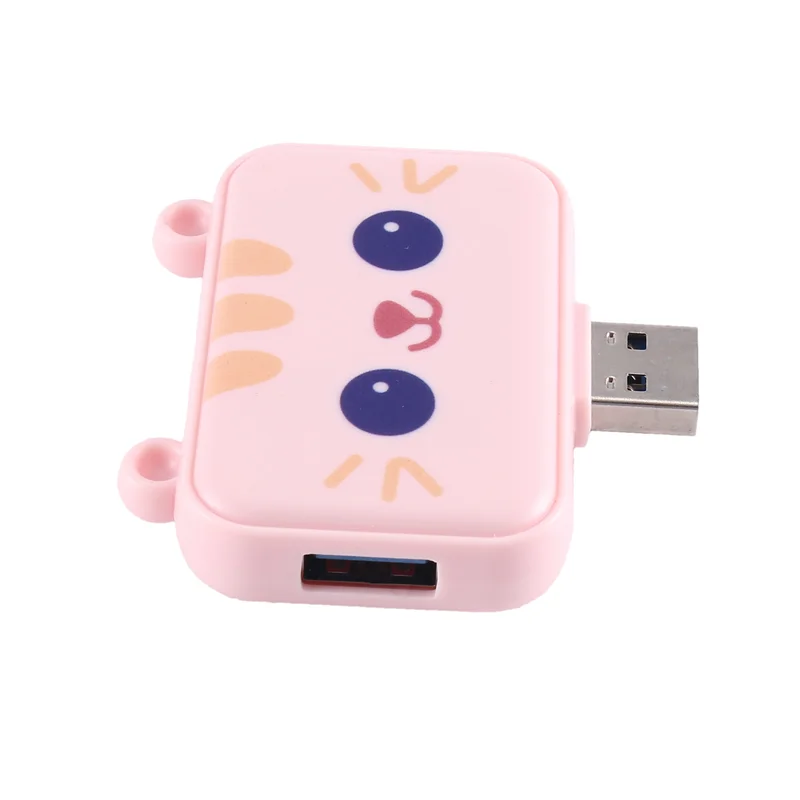 

Симпатичный USB-концентратор типа C, совместимый с несколькими разветвителями, док-станция-адаптер для смартфонов (розовый 3A)