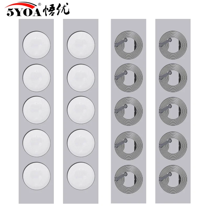 5YOA 100pcs NFC Label Tag Stickers 13.56MHz ISO14443A Universal Ntag213 RFID Stickers for All NFC Enabled Phones